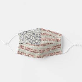 USA National Anthem Text Patriotic Flag Cloth Face Mask