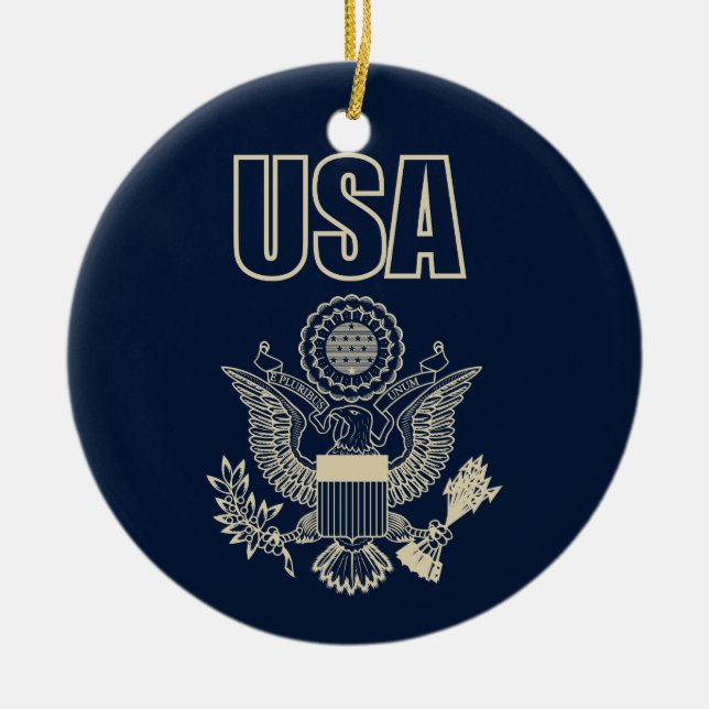 USA national emblem Ceramic Ornament (Front)
