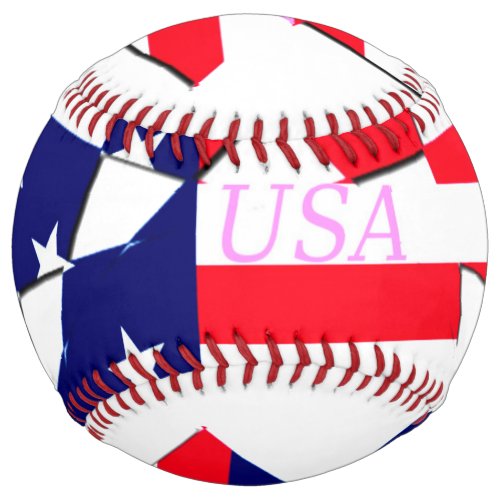 USA National Game Flag colors Softball