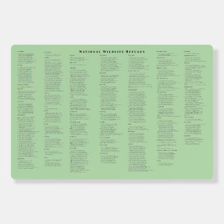 USA National Wildlife Refuges Checklist Foam Board