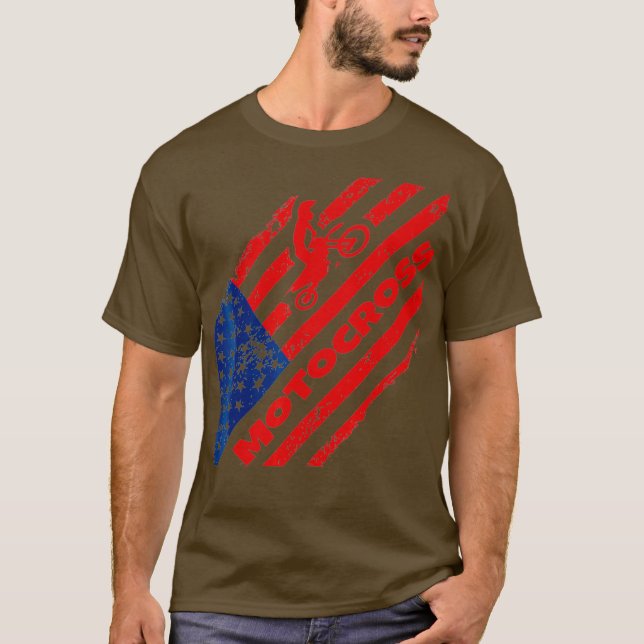 USA Nations Dirt Bike Tee American Flag (Front)