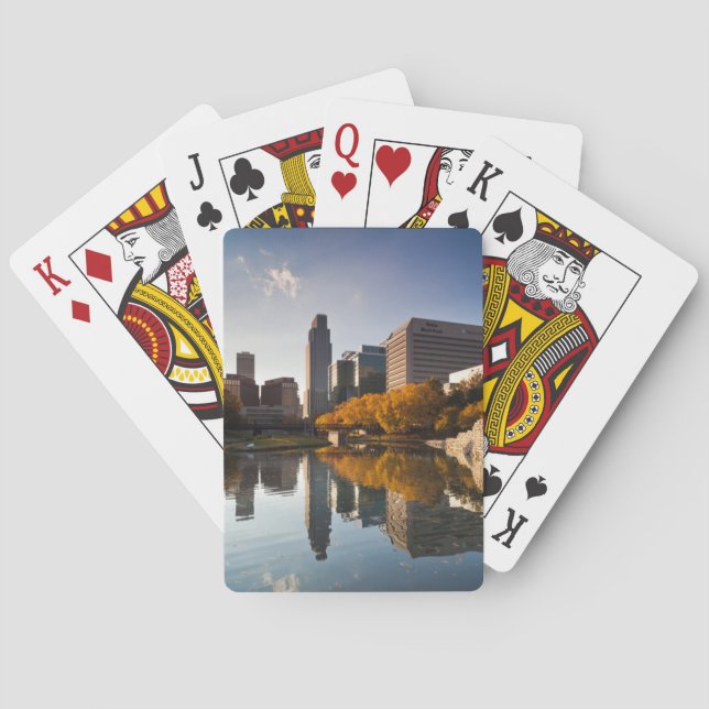 USA, Nebraska, Omaha, Gene Leahy Mall, Skyline Poker Cards (Back)
