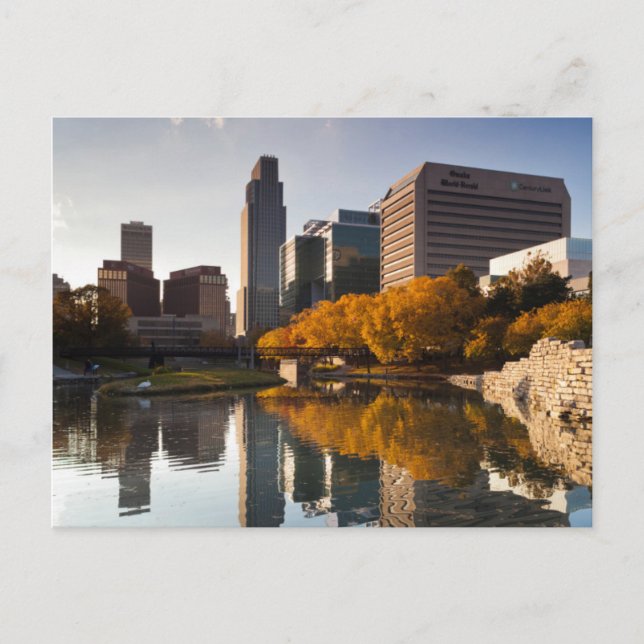 USA, Nebraska, Omaha, Gene Leahy Mall, Skyline Postcard (Front)