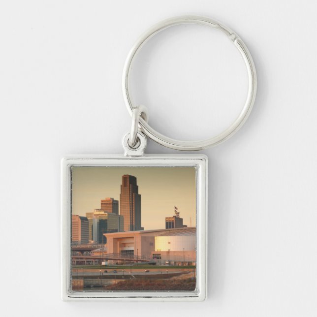 USA, Nebraska, Omaha, Skyline Keychain (Front)