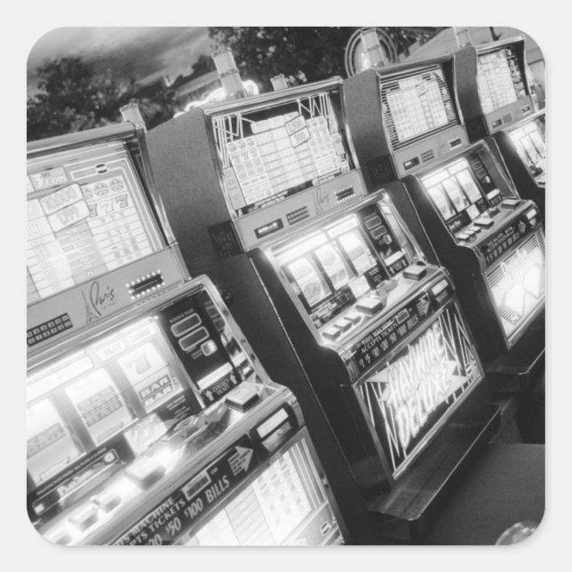 USA, Nevada, Las Vegas: Casino Slot Machines / Square Sticker (Front)