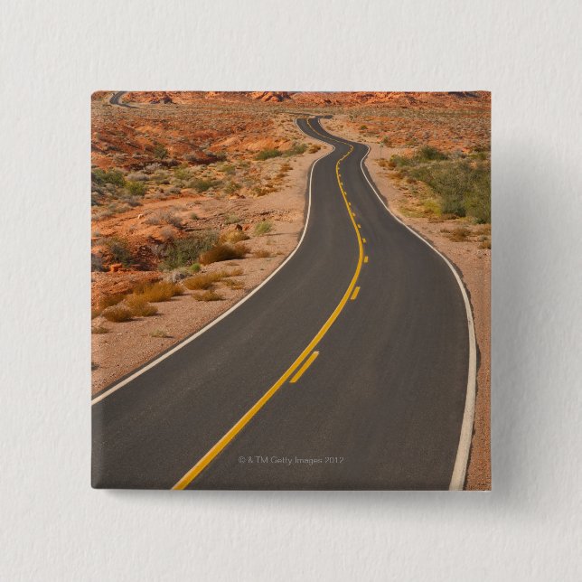 USA, Nevada, Valley of Fire, desert road Button (Front)