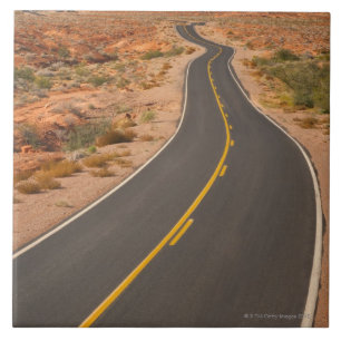 USA, Nevada, Valley of Fire, desert road Tile