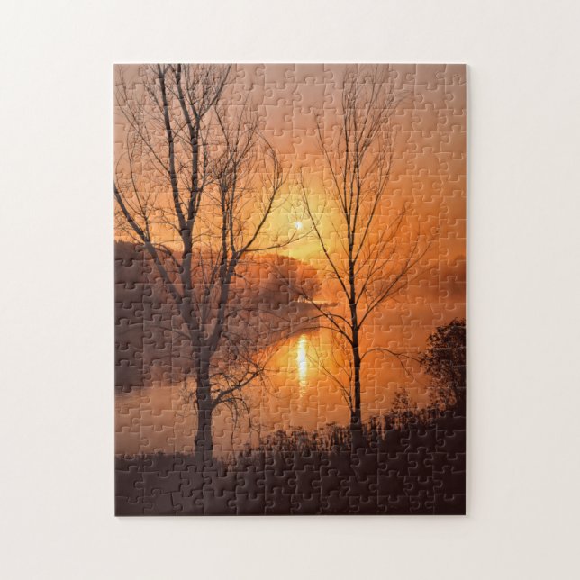 USA, New England, Maine. Autumn Sunrise Jigsaw Puzzle (Vertical)