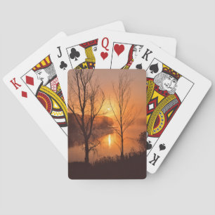 USA, New England, Maine. Autumn Sunrise Poker Cards