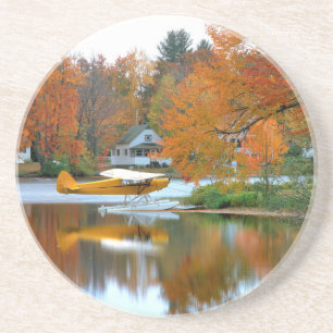 USA, New England, New Hampshire. Float Plane Sandstone Coaster