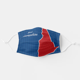 USA New Hampshire State Stars and Stripes Map Cloth Face Mask