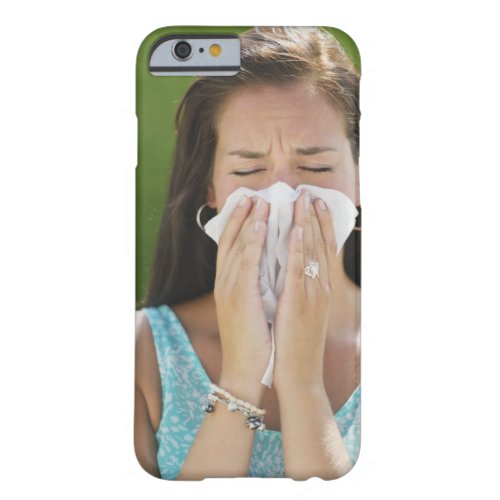 USA New Jersey Jersey City Woman blowing nose Barely There iPhone 6 Case