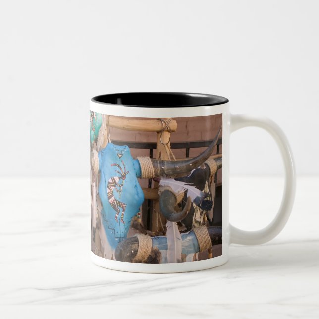 USA, New Mexico, Santa Fe: Downtown Santa Fe, Two-Tone Coffee Mug (Right)