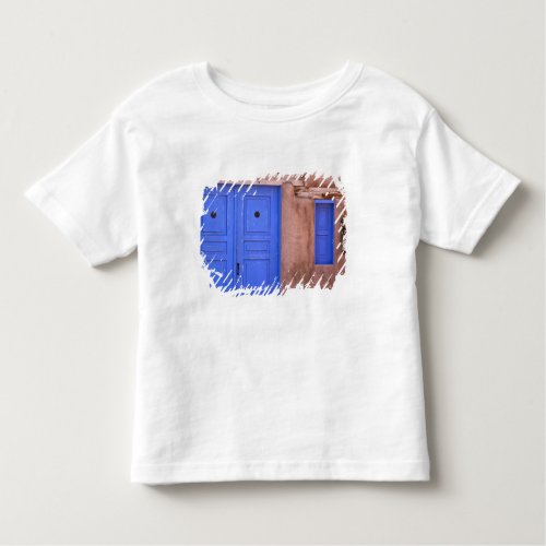 USA New Mexico Santa Fe View of blue door and Toddler T_shirt