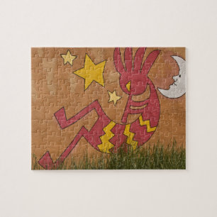 USA, New Mexico, Santa Fe. Wall mural of a Jigsaw Puzzle