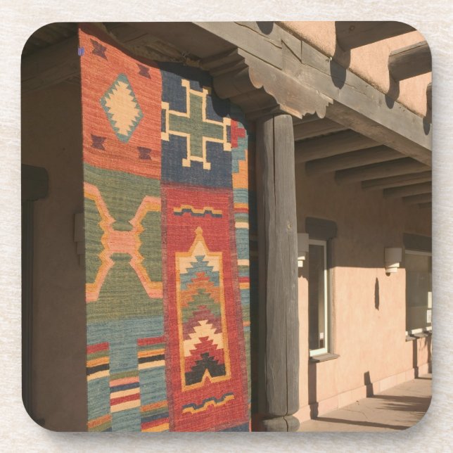 USA, New Mexico, Taos: Navaho Rug Gallery Kit Drink Coaster (Front)
