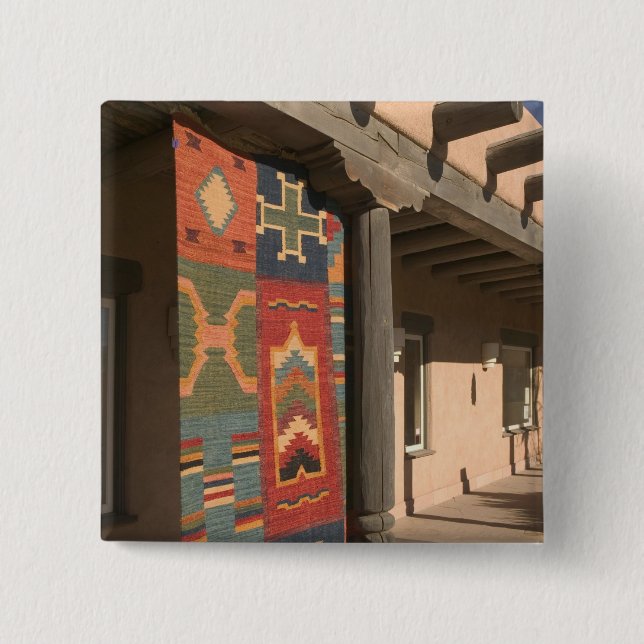 USA, New Mexico, Taos: Navaho Rug Gallery Kit Pinback Button (Front)