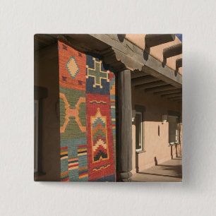USA, New Mexico, Taos: Navaho Rug Gallery Kit Pinback Button