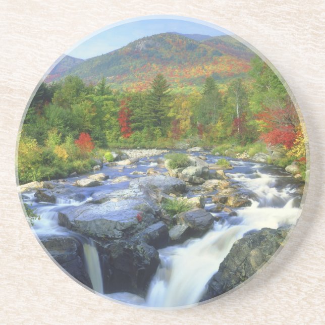 USA, New York. A waterfall in the Adirondack Drink Coaster (Front)