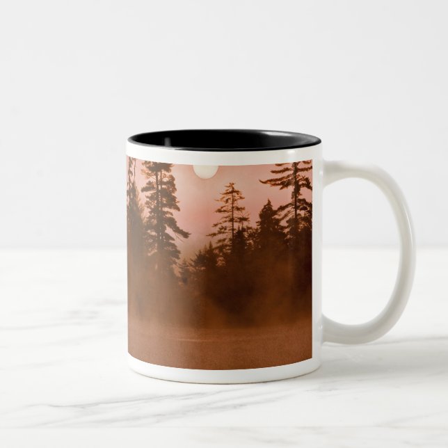USA, New York, Adirondack Park. Sunrise on a Two-Tone Coffee Mug (Right)