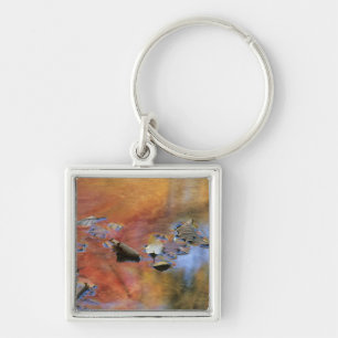 USA, New York, Adirondacks, Fallen Leaves in Keychain
