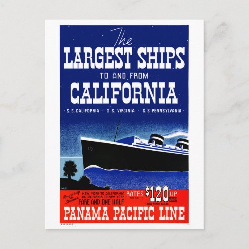 USA New York California Restored Vintage Poster Postcard