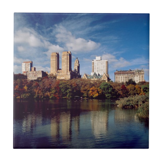 USA, New York City, Central Park, Lake Ceramic Tile (Front)