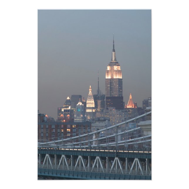 USA, New York City, View of Manhattan Bridge, Photo Print (Front)
