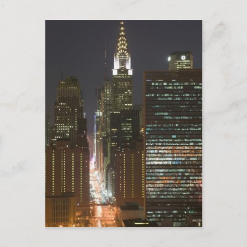 USA New York City View of Midtown with Postcard