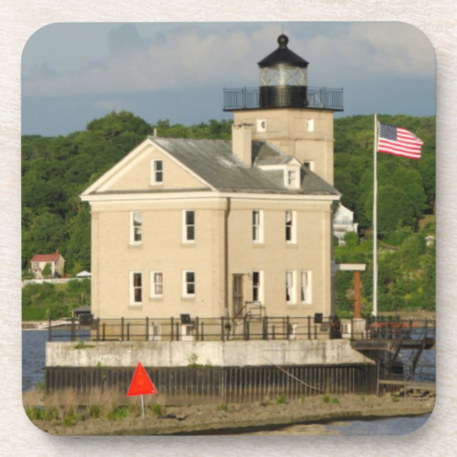 USA, New York, Kingston, Hudson River. Rondout Drink Coaster (Front)