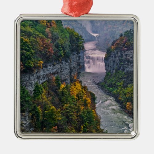 USA New York Letchworth State Park River and Metal Ornament