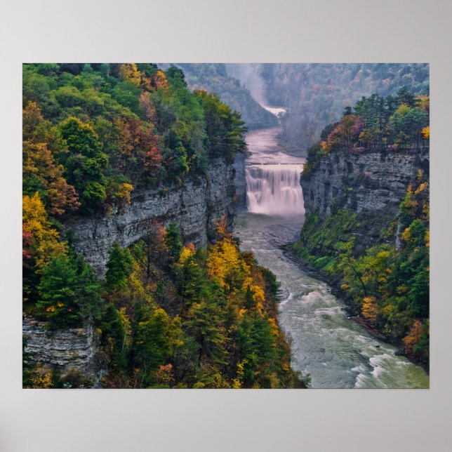 USA, New York, Letchworth State Park. River and Poster (Front)