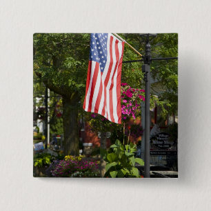 USA, New York, Lewiston. American flag attached Button