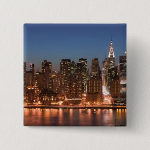 USA, New York, New York City, Manhattan: Aerial Pinback Button