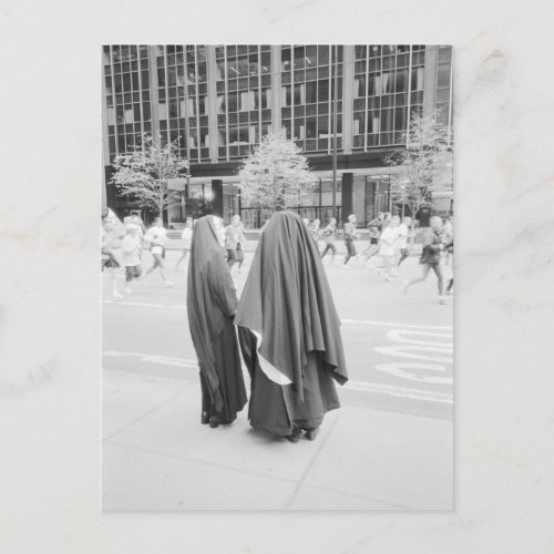 USA NEW YORK New York City Nuns Watching NYC Postcard