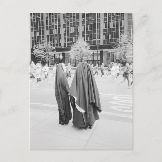 USA, NEW YORK: New York City Nuns Watching NYC Postcard (Front)