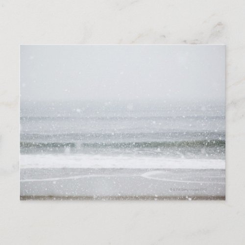 USA New York State Rockaway Beach snow storm 2 Postcard