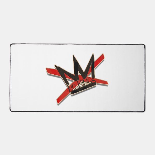 USA No Kings Protest Typography Statement Desk Mat (Front)