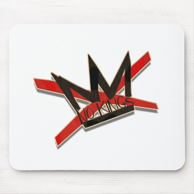 USA No Kings Protest Typography Statement Mouse Pad (Front)