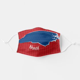USA North Carolina State Stars and Stripes Map Cloth Face Mask