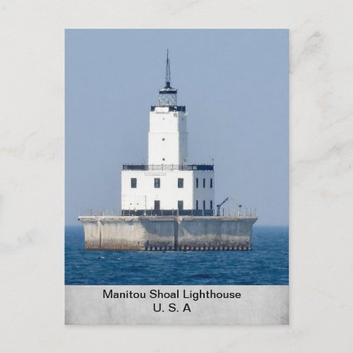 USA North Manitou Shoal Lighthouse Lake Michigan Postcard