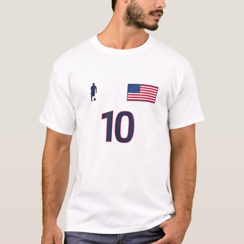 USA Nr 10 _ Soccer Team _ Jersey Style _ USA Flag T_Shirt