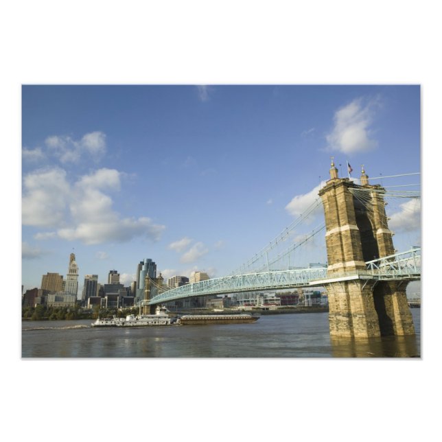 USA, Ohio, Cincinnati: Roebling Suspension 2 Photo Print (Front)