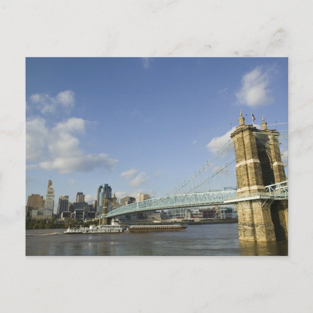USA, Ohio, Cincinnati: Roebling Suspension 2 Postcard (Front)