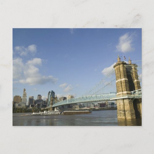 USA Ohio Cincinnati Roebling Suspension 2 Postcard