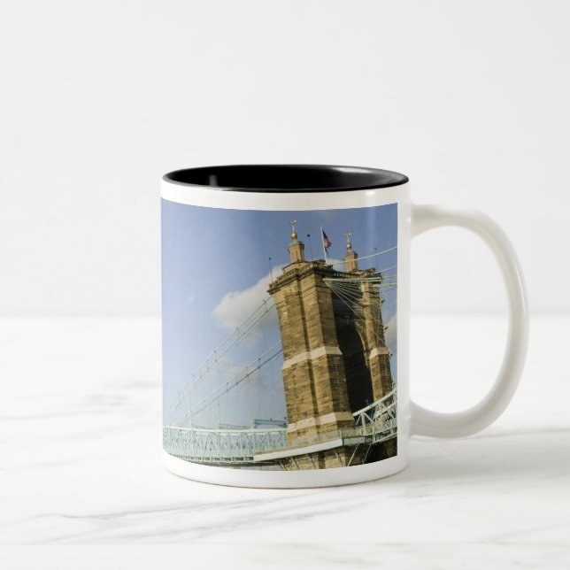USA, Ohio, Cincinnati: Roebling Suspension 2 Two-Tone Coffee Mug (Right)