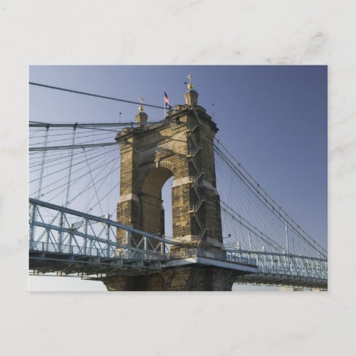 USA Ohio Cincinnati Roebling Suspension 3 Postcard