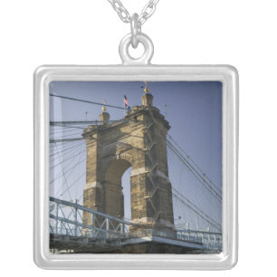 USA, Ohio, Cincinnati: Roebling Suspension 3 Silver Plated Necklace