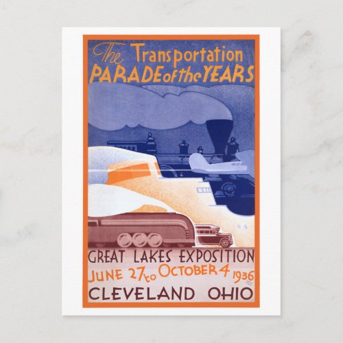 USA Ohio Expo Vintage Poster Restored Postcard