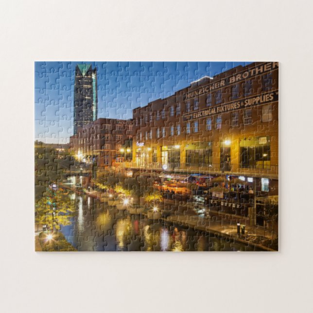 USA, Oklahoma, Oklahoma City, Bricktown Jigsaw Puzzle (Horizontal)